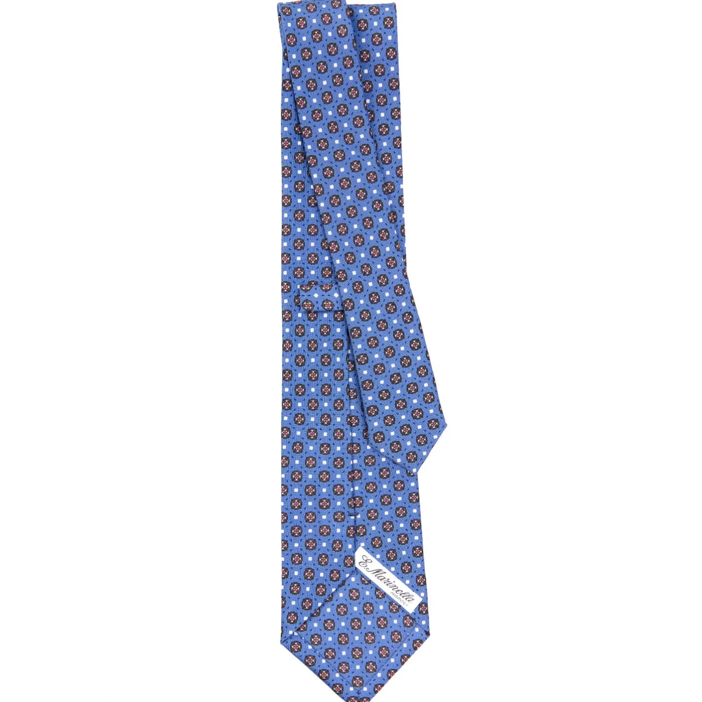 E.Marinella CRAVATTA SARTORIALE CLASSICA IN SETA AZZURRO POLVERE Microfantasia fiore Hot