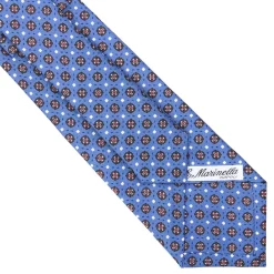 E.Marinella CRAVATTA SARTORIALE CLASSICA IN SETA AZZURRO POLVERE Microfantasia fiore Hot