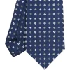 E.Marinella CRAVATTA SARTORIALE CLASSICA IN SETA BLU Microfantasia fiore Best