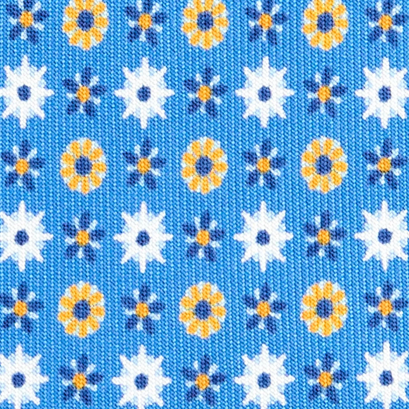 E.Marinella CRAVATTA SARTORIALE CLASSICA IN SETA AZZURRA Microfantasia fiore Clearance