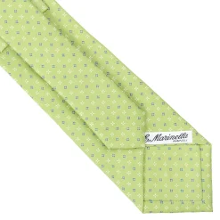 E.Marinella CRAVATTA SARTORIALE CLASSICA IN SETA VERDE CHIARO Microfantasia fiore Best