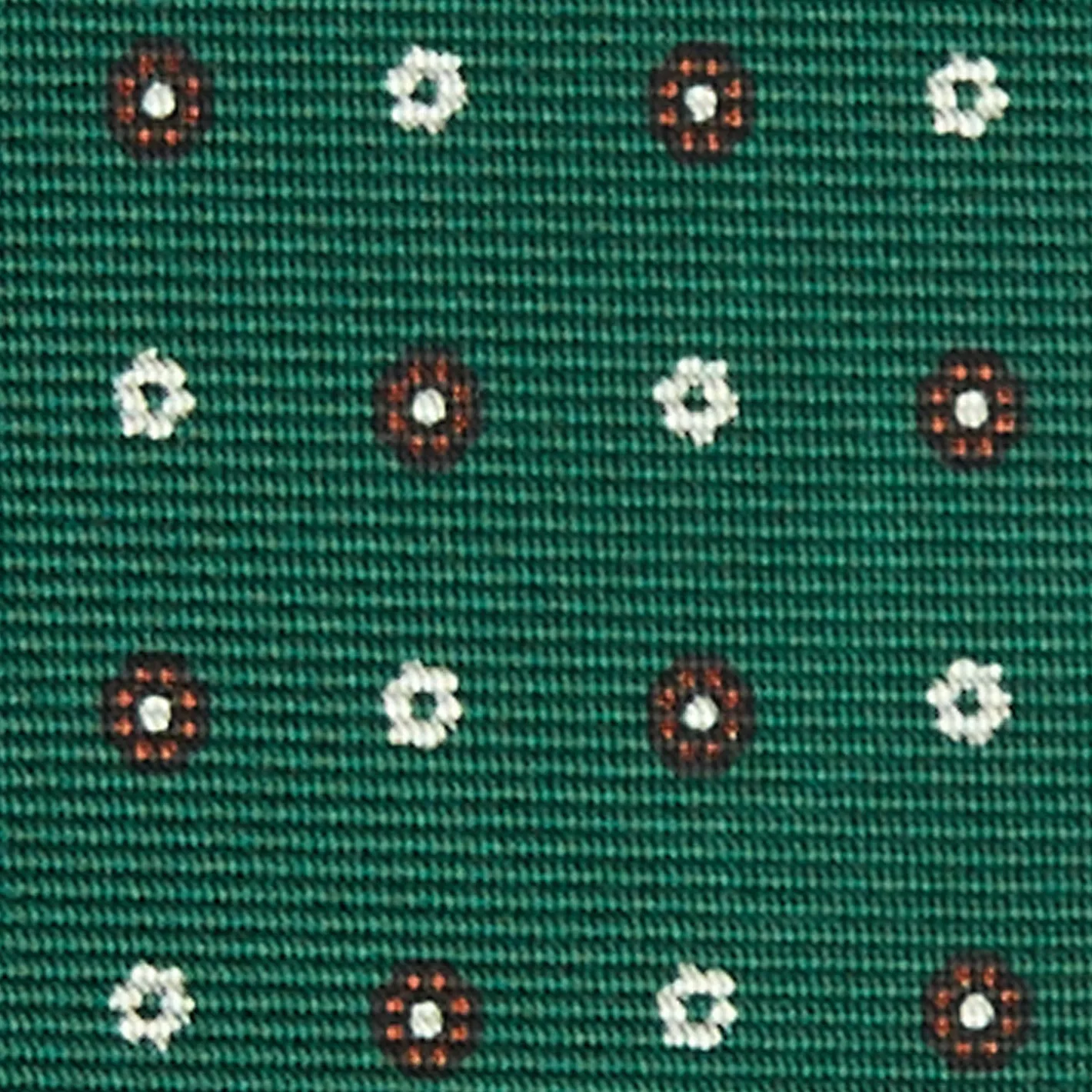 E.Marinella CRAVATTA SARTORIALE CLASSICA IN SETA VERDE OLIVA Microfantasia fiore Clearance