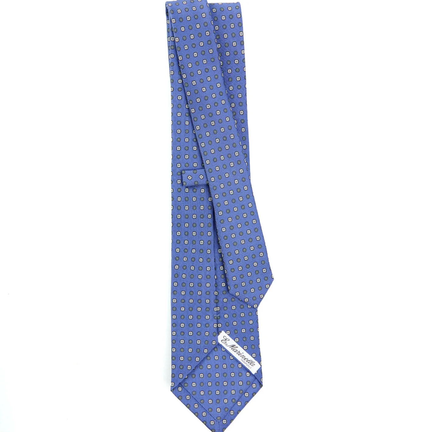 E.Marinella CRAVATTA SARTORIALE CLASSICA IN SETA AZZURRO POLVERE Microfantasia fiore Hot