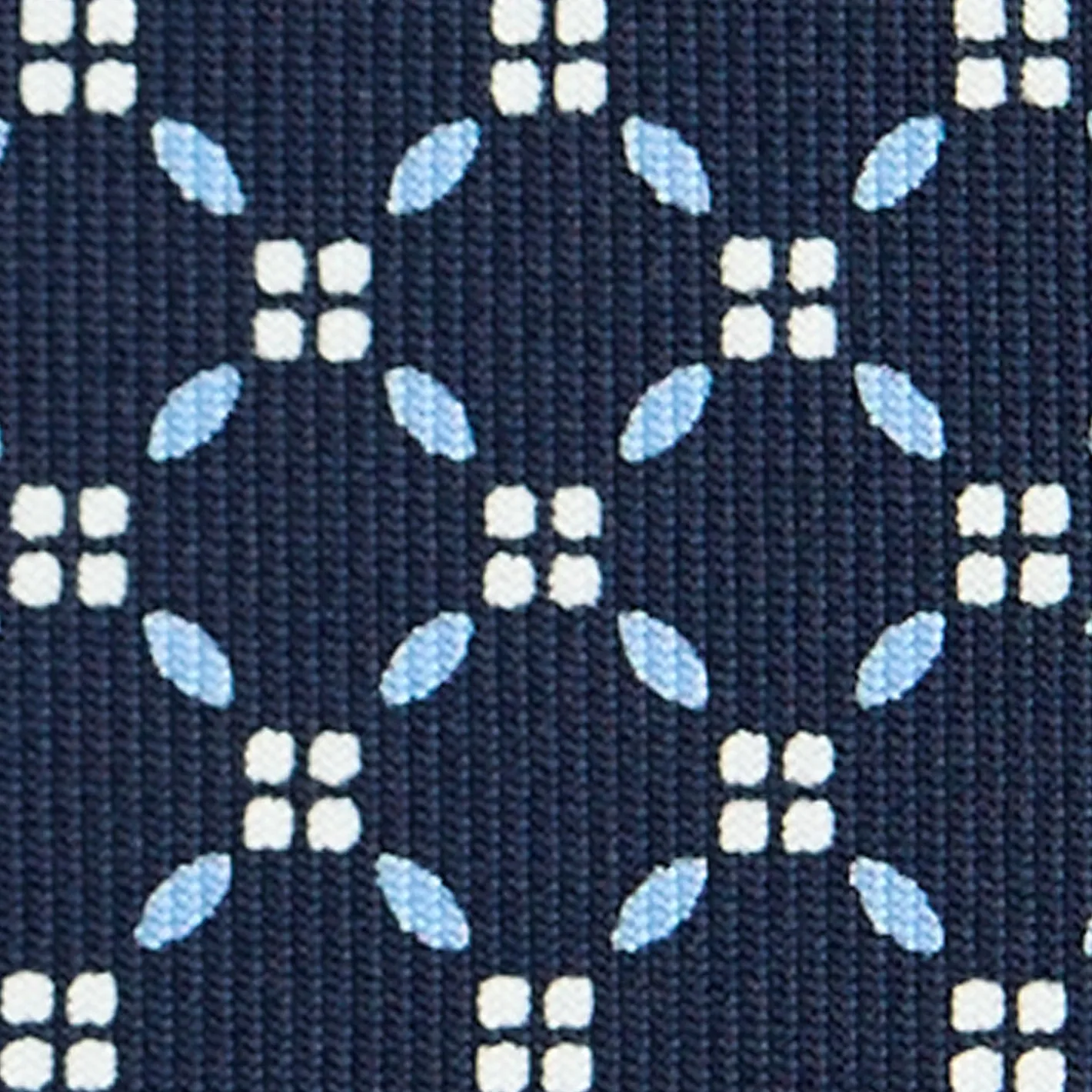 E.Marinella CRAVATTA SARTORIALE CLASSICA IN SETA BLU SCURO Microfantasia fiore Discount