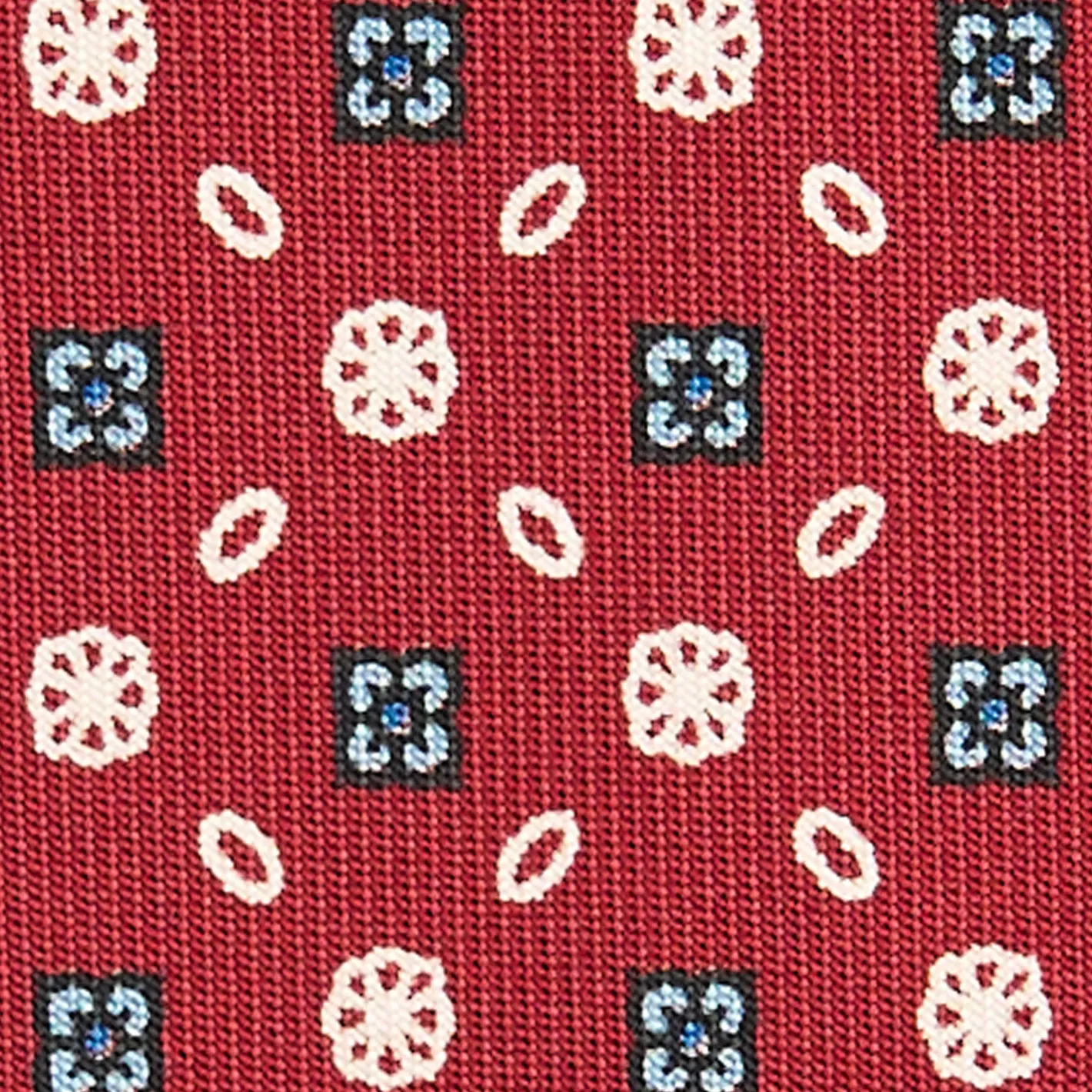 E.Marinella CRAVATTA SARTORIALE CLASSICA IN SETA BORDEAUX Microfantasia fiore New