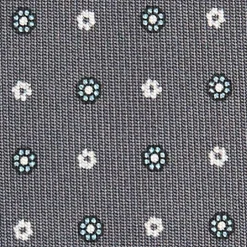 E.Marinella CRAVATTA SARTORIALE CLASSICA IN SETA GRIGIO SCURO Microfantasia fiore New