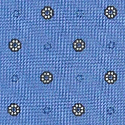 E.Marinella CRAVATTA SARTORIALE CLASSICA IN SETA AZZURRO POLVERE Microfantasia fiore Clearance