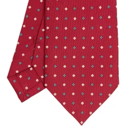 E.Marinella CRAVATTA SARTORIALE CLASSICA IN SETA BORDEAUX Microfantasia fiore Outlet