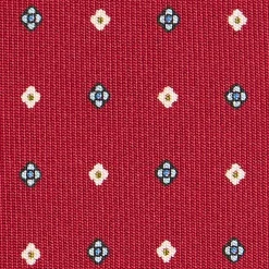E.Marinella CRAVATTA SARTORIALE CLASSICA IN SETA BORDEAUX Microfantasia fiore Outlet