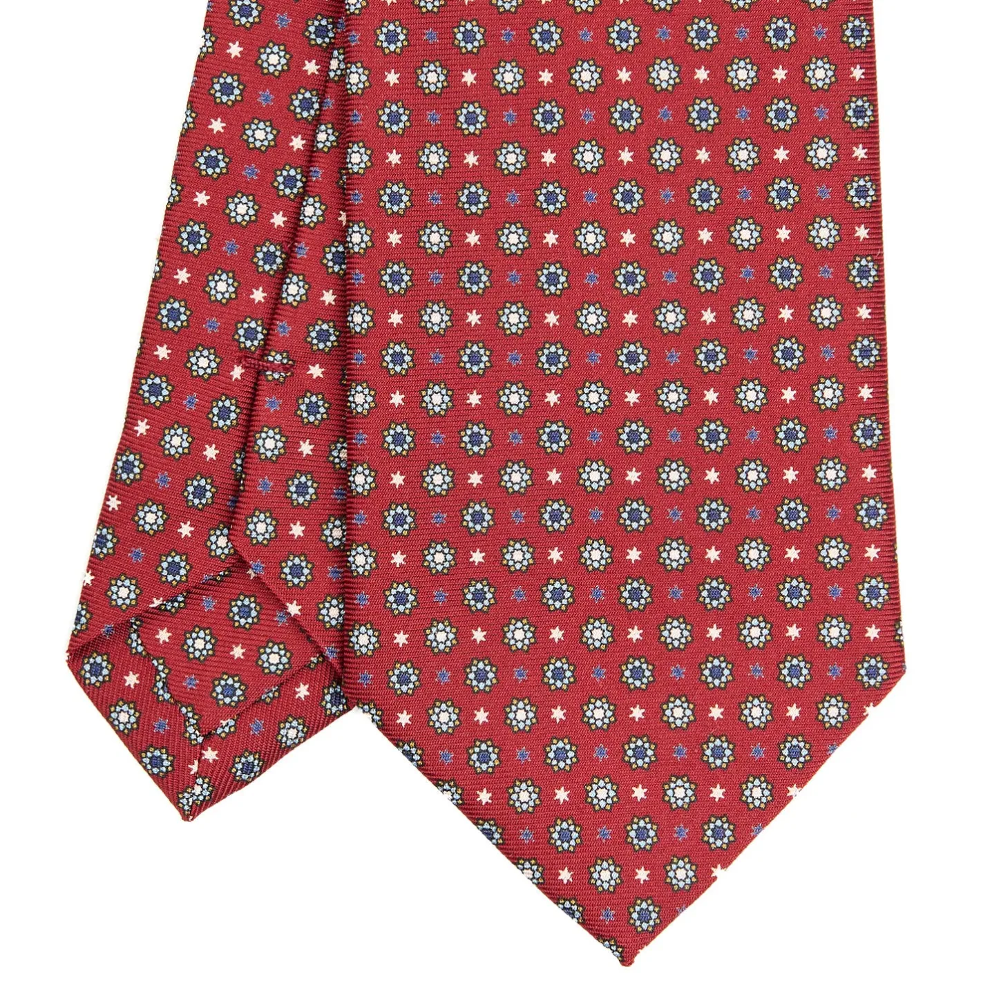 E.Marinella CRAVATTA SARTORIALE CLASSICA IN SETA BORDEAUX Microfantasia fiore Discount