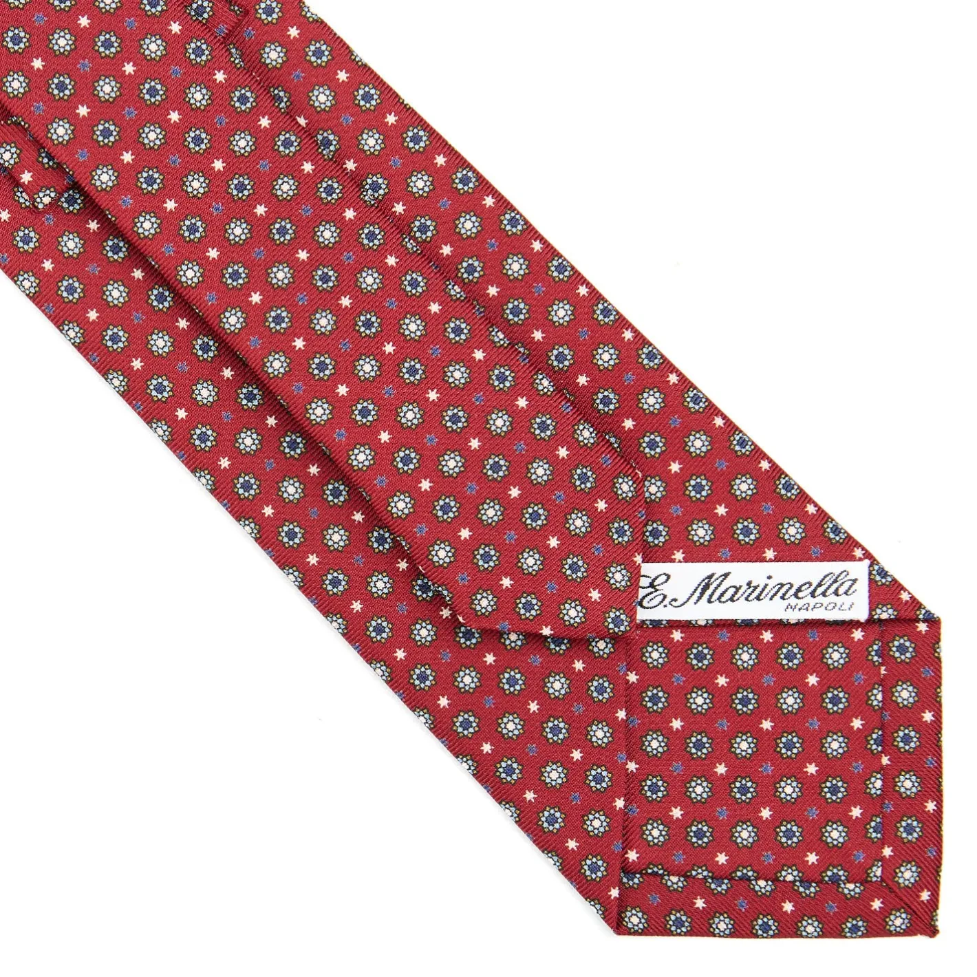 E.Marinella CRAVATTA SARTORIALE CLASSICA IN SETA BORDEAUX Microfantasia fiore Discount