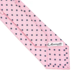 E.Marinella CRAVATTA SARTORIALE CLASSICA IN SETA ROSA Microfantasia fiore Hot
