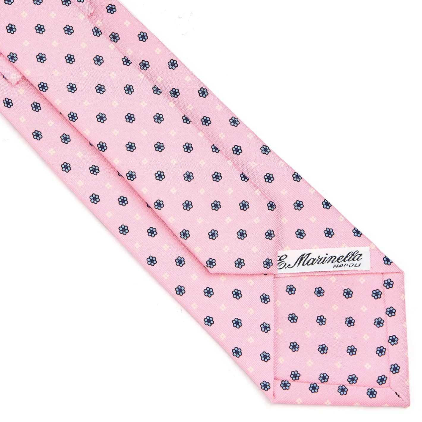 E.Marinella CRAVATTA SARTORIALE CLASSICA IN SETA ROSA Microfantasia fiore Hot