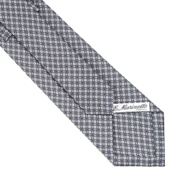 E.Marinella CRAVATTA SARTORIALE CLASSICA IN SETA GRIGIO SCURO Microfantasia fiore Clearance