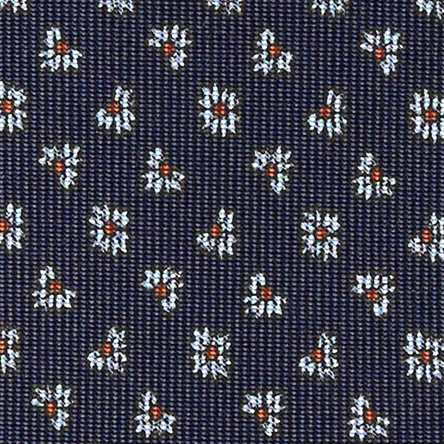 E.Marinella CRAVATTA SARTORIALE CLASSICA IN SETA BLU SCURO Microfantasia fiore Online