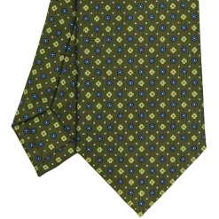 E.Marinella CRAVATTA SARTORIALE CLASSICA IN SETA VERDE OLIVA Microfantasia fiore Online