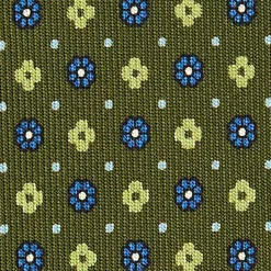 E.Marinella CRAVATTA SARTORIALE CLASSICA IN SETA VERDE OLIVA Microfantasia fiore Online