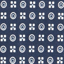 E.Marinella CRAVATTA SARTORIALE CLASSICA IN SETA BLU SCURO Microfantasia fiore Best