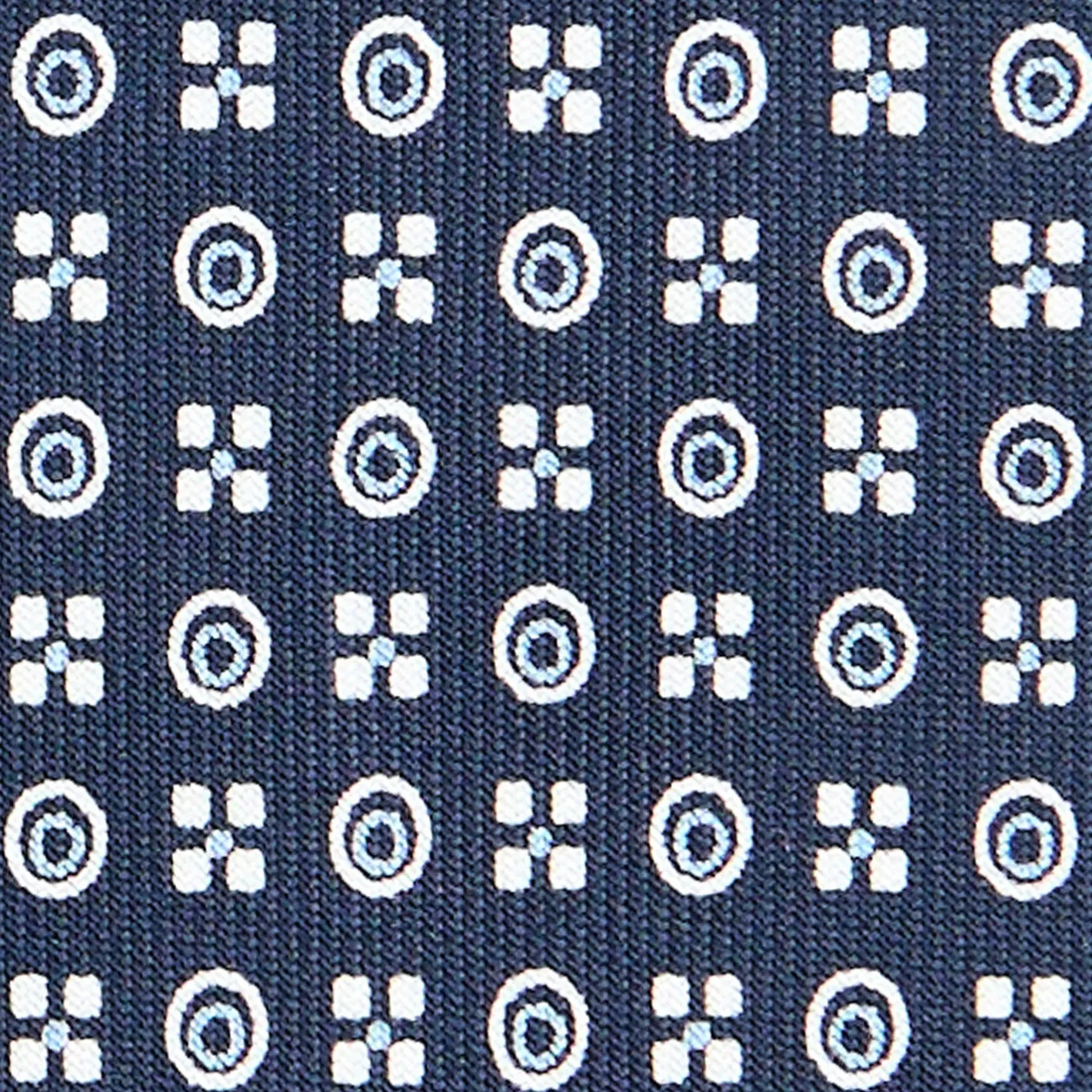 E.Marinella CRAVATTA SARTORIALE CLASSICA IN SETA BLU SCURO Microfantasia fiore Best