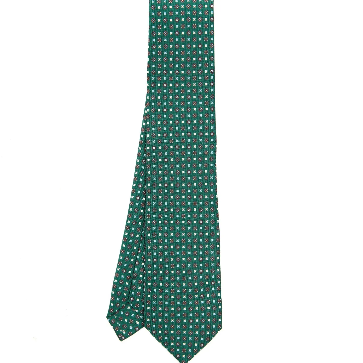 E.Marinella CRAVATTA SARTORIALE CLASSICA IN SETA VERDE OLIVA Microfantasia fiore Online