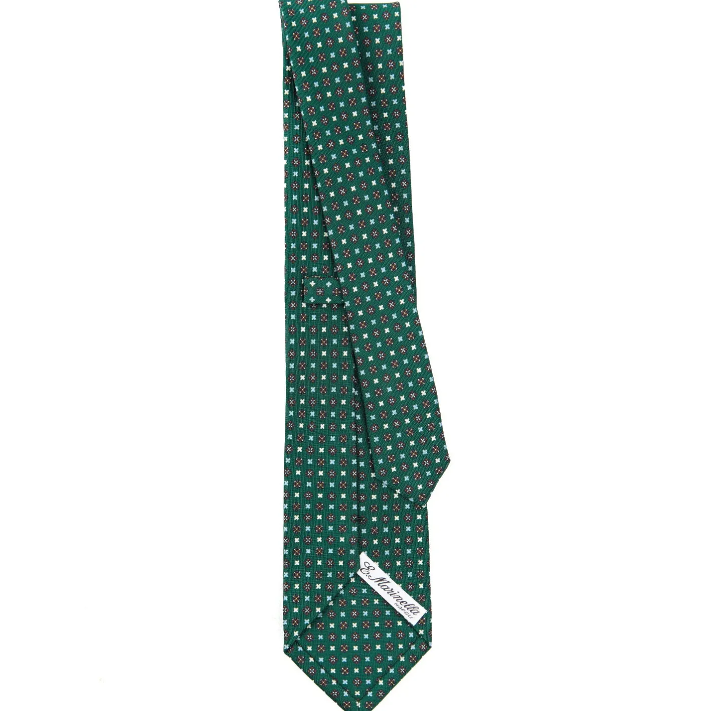 E.Marinella CRAVATTA SARTORIALE CLASSICA IN SETA VERDE OLIVA Microfantasia fiore Online
