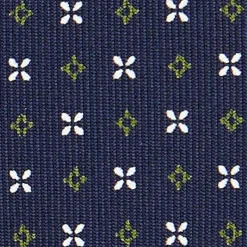 E.Marinella CRAVATTA SARTORIALE CLASSICA IN SETA BLU SCURO Microfantasia fiore Best