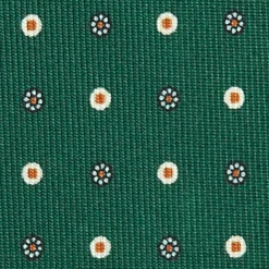 E.Marinella CRAVATTA SARTORIALE CLASSICA IN SETA VERDE OLIVA Microfantasia fiore Best