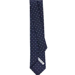 E.Marinella CRAVATTA SARTORIALE CLASSICA IN SETA BLU SCURO Microfantasia fiore Sale