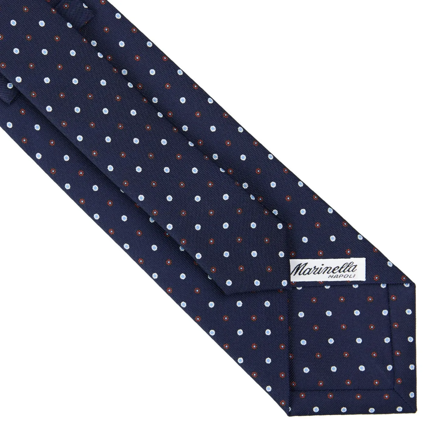 E.Marinella CRAVATTA SARTORIALE CLASSICA IN SETA BLU SCURO Microfantasia fiore Sale