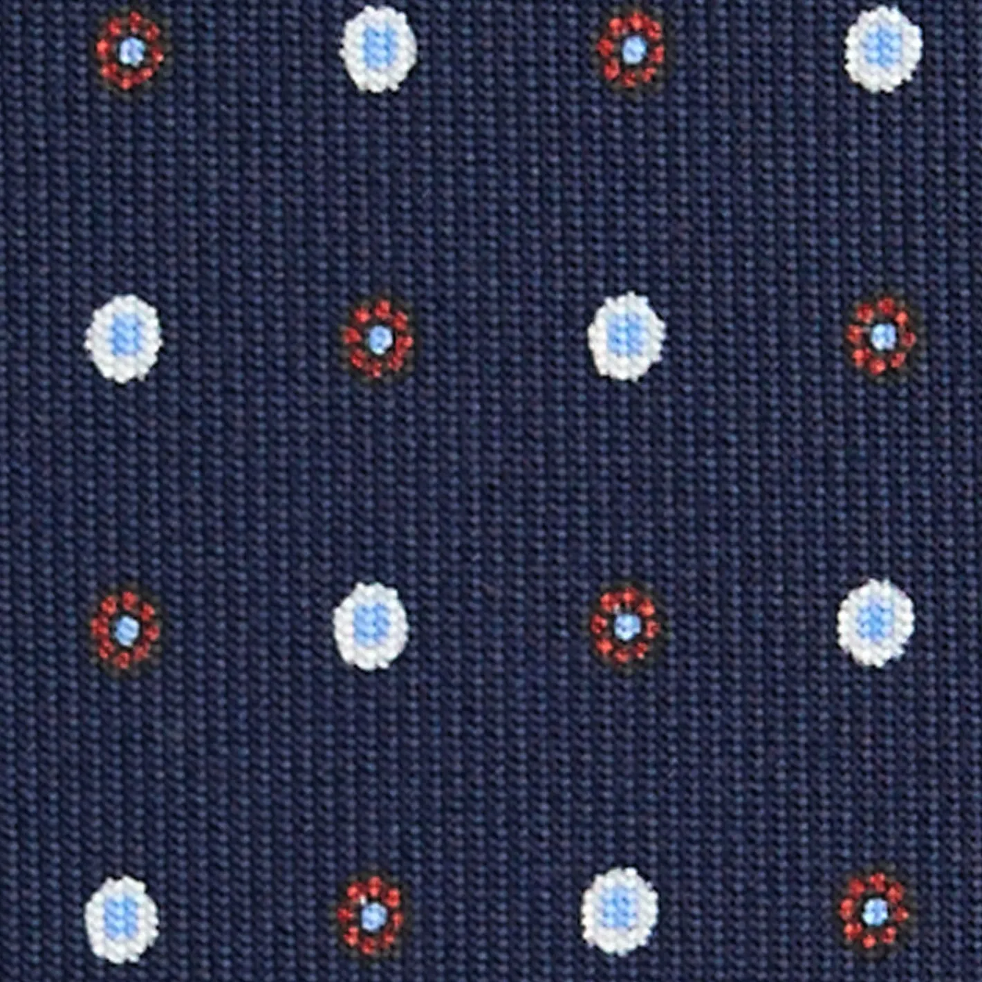 E.Marinella CRAVATTA SARTORIALE CLASSICA IN SETA BLU SCURO Microfantasia fiore Sale