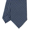E.Marinella CRAVATTA SARTORIALE CLASSICA IN SETA BLU SCURO Microfantasia fiore Hot