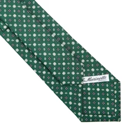 E.Marinella CRAVATTA SARTORIALE CLASSICA IN SETA VERDE SCURO Microfantasia fiore Clearance
