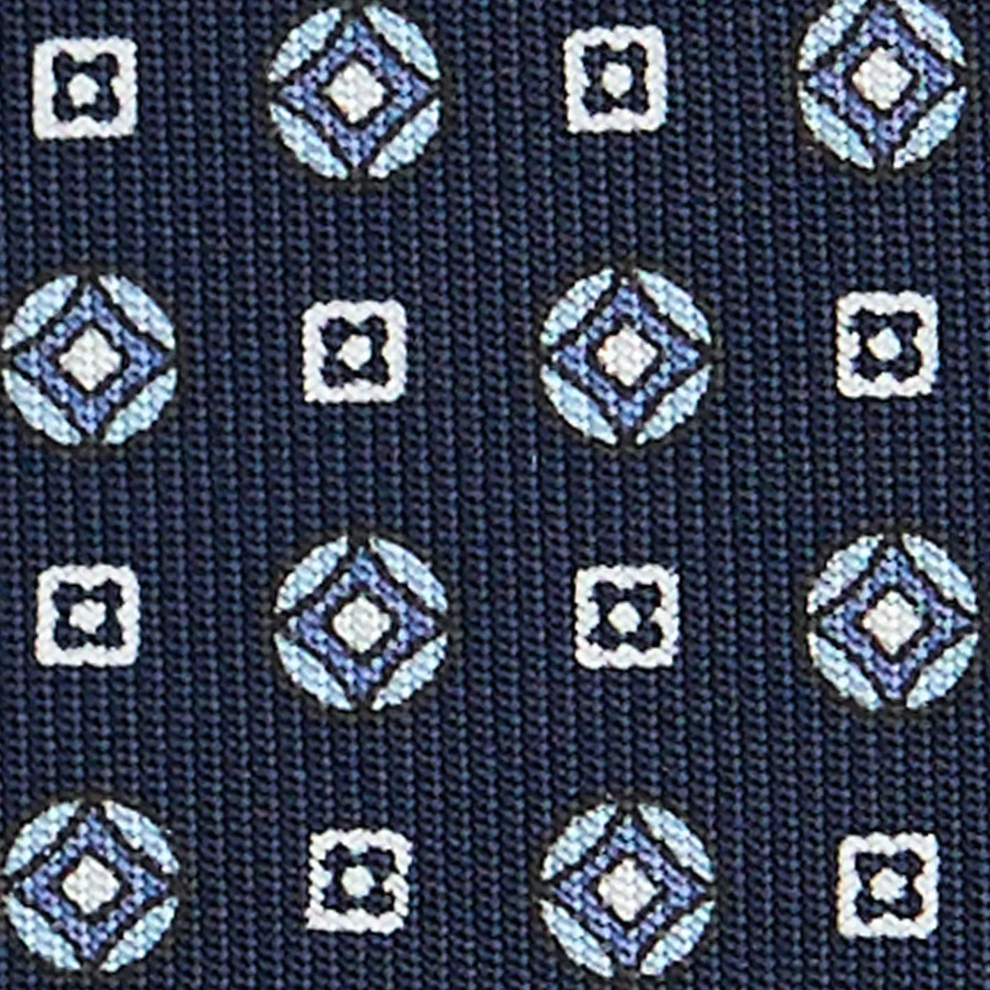 E.Marinella CRAVATTA SARTORIALE CLASSICA IN SETA BLU SCURO Microfantasia fiore Outlet