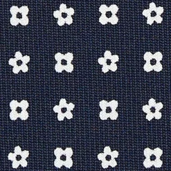E.Marinella CRAVATTA SARTORIALE CLASSICA IN SETA BLU SCURO Microfantasia fiore Sale