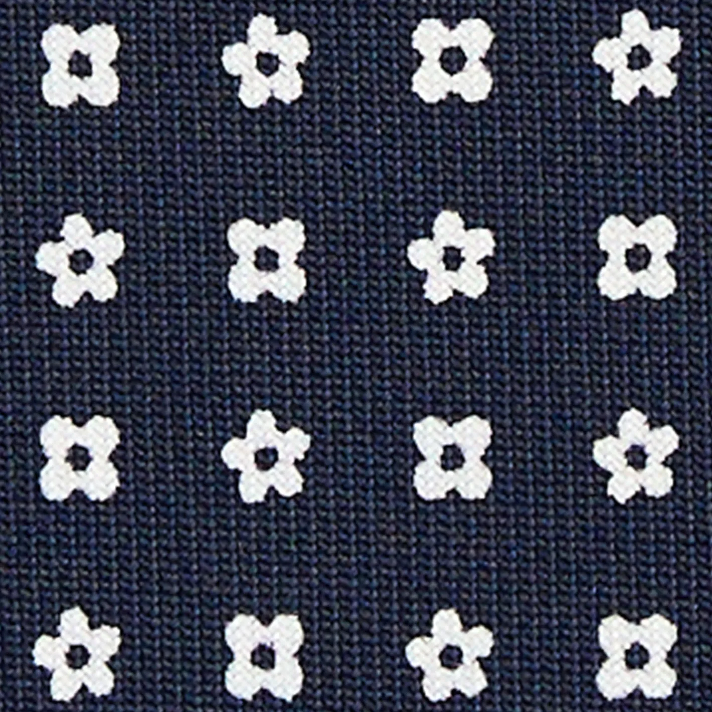 E.Marinella CRAVATTA SARTORIALE CLASSICA IN SETA BLU SCURO Microfantasia fiore Sale