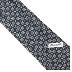 E.Marinella CRAVATTA SARTORIALE CLASSICA IN SETA BLU SCURO Microfantasia fiore Sale