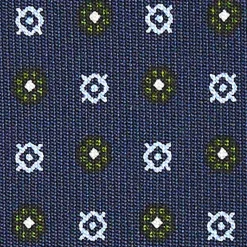 E.Marinella CRAVATTA SARTORIALE CLASSICA IN SETA BLU SCURO Microfantasia fiore Discount