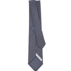 E.Marinella CRAVATTA SARTORIALE CLASSICA IN SETA BLU SCURO Microfantasia Hot