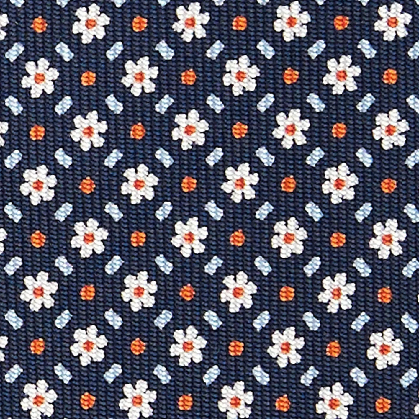E.Marinella CRAVATTA SARTORIALE CLASSICA IN SETA BLU SCURO Microfantasia Hot