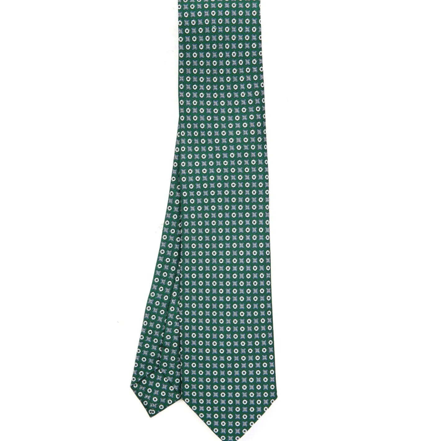 E.Marinella CRAVATTA SARTORIALE CLASSICA IN SETA VERDE SCURO Microfantasia fiore Sale