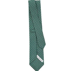 E.Marinella CRAVATTA SARTORIALE CLASSICA IN SETA VERDE SCURO Microfantasia fiore Sale