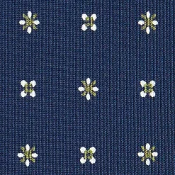E.Marinella CRAVATTA SARTORIALE CLASSICA IN SETA BLU SCURO Microfantasia fiore Sale