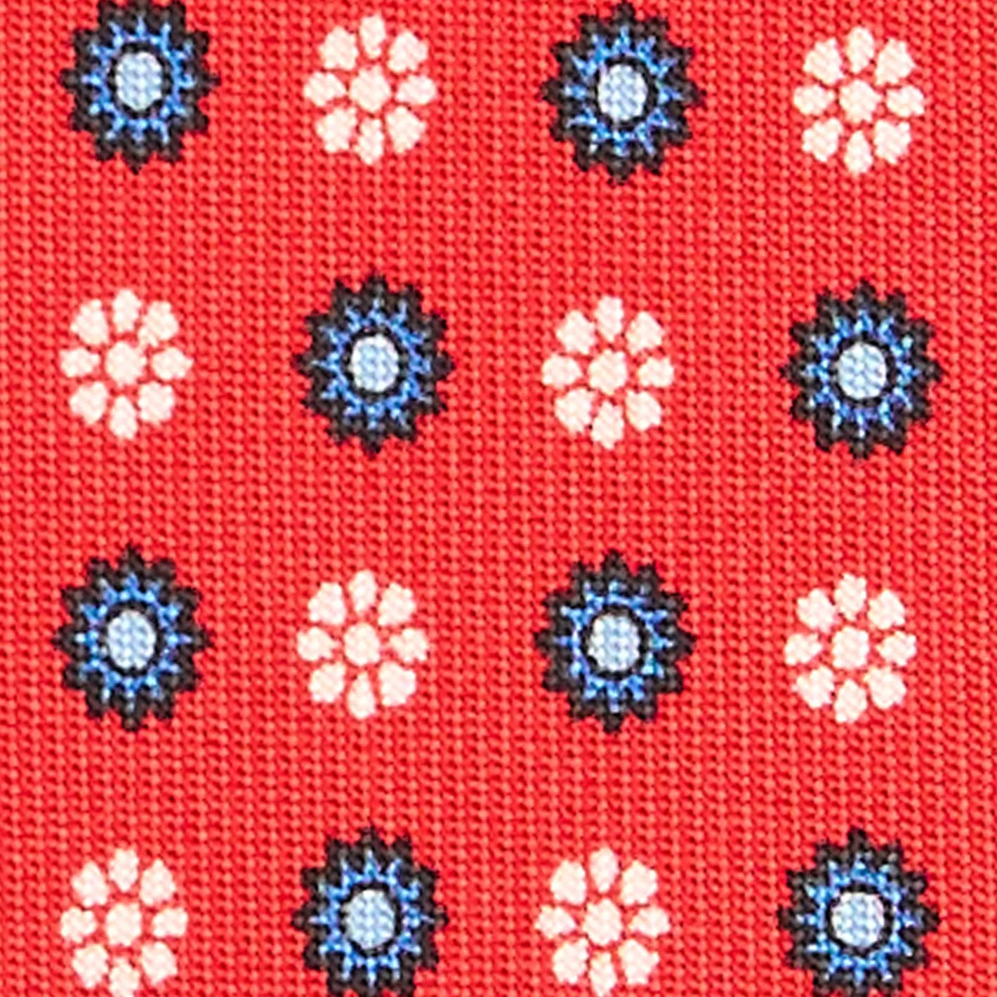 E.Marinella CRAVATTA SARTORIALE CLASSICA IN SETA ROSSA Microfantasia fiore Best