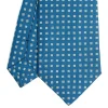 E.Marinella CRAVATTA SARTORIALE CLASSICA IN SETA BLU MEDIO Microfantasia fiore Best