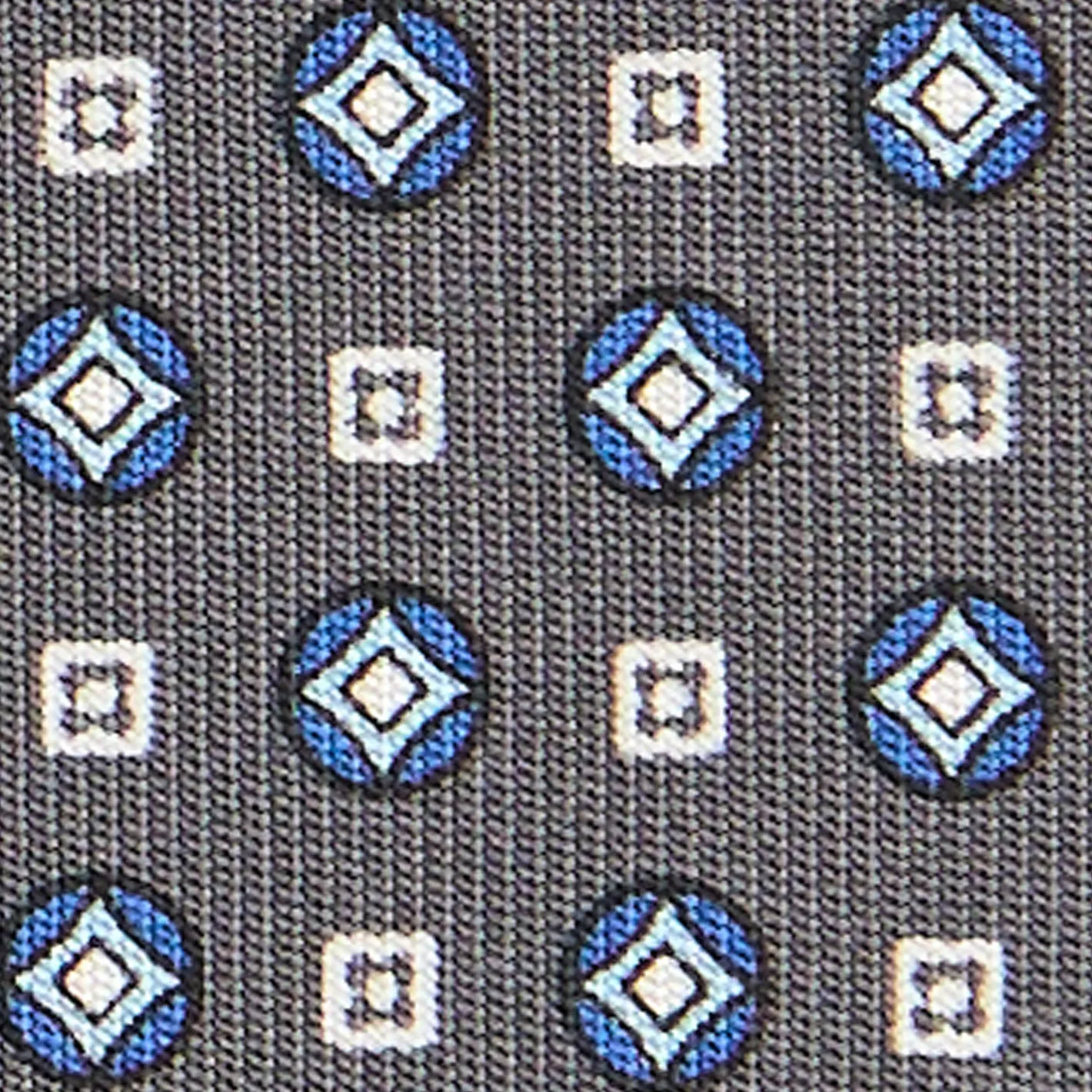 E.Marinella CRAVATTA SARTORIALE CLASSICA IN SETA GRIGIO SCURO Microfantasia fiore
