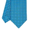 E.Marinella CRAVATTA SARTORIALE CLASSICA IN SETA BLU MEDIO Microfantasia fiore Hot