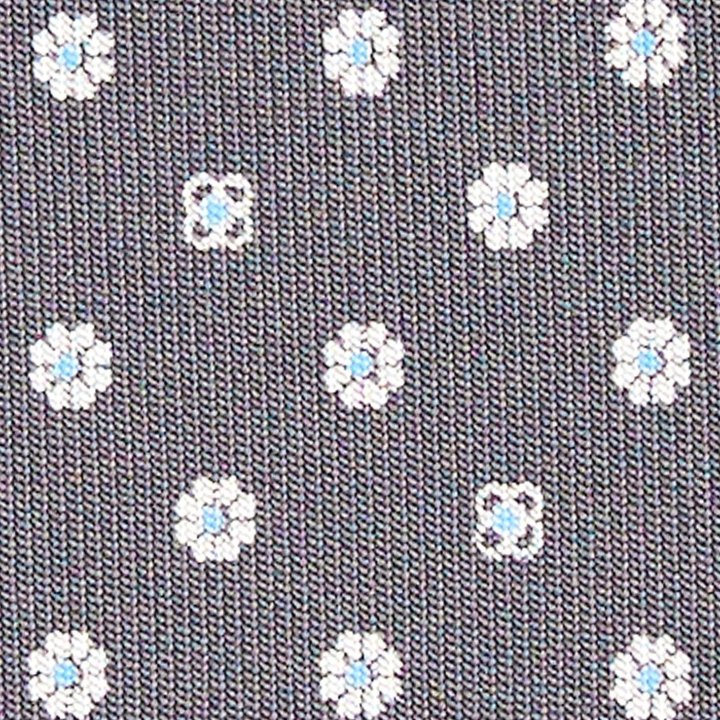 E.Marinella CRAVATTA SARTORIALE CLASSICA IN SETA GRIGIO SCURO Microfantasia fiore Discount