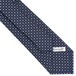 E.Marinella CRAVATTA SARTORIALE CLASSICA IN SETA BLU SCURO Microfantasia fiore Hot