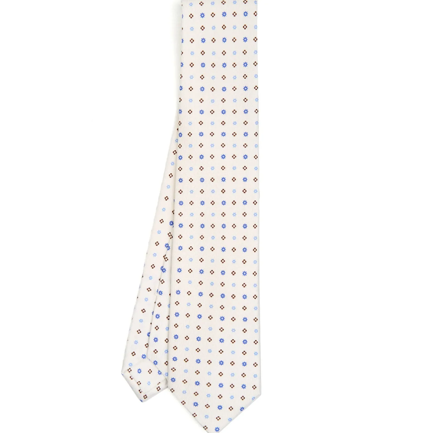 E.Marinella CRAVATTA SARTORIALE CLASSICA IN SETA BIANCA Microfantasia fiore Online