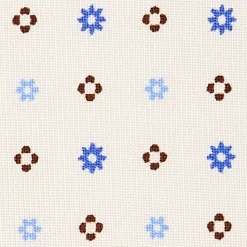 E.Marinella CRAVATTA SARTORIALE CLASSICA IN SETA BIANCA Microfantasia fiore Online